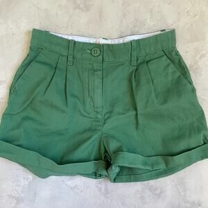 Crewcuts Kids Pleated Shorts Unisex Size 8‎ Green Cotton Preppy Coastal Tailored